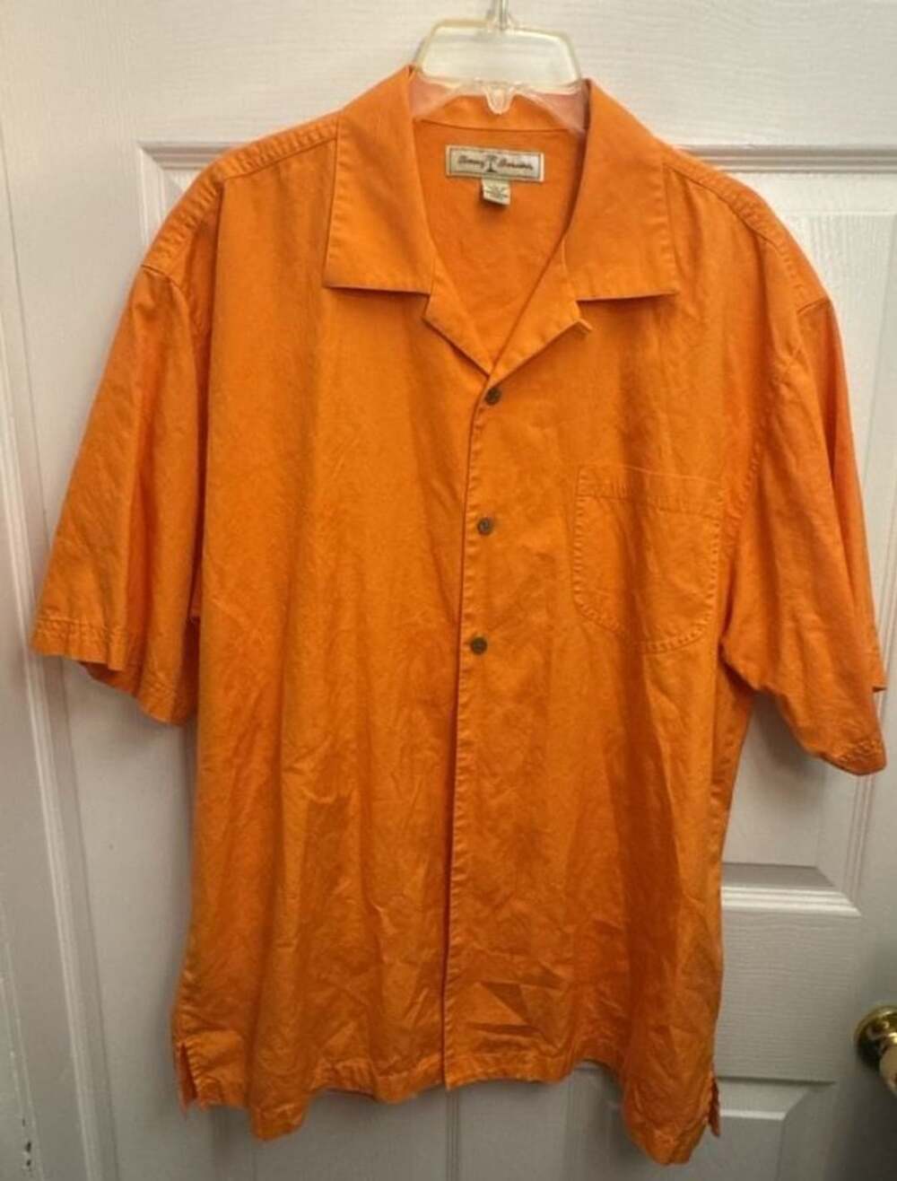 Tommy Bahama Button Down Shirt Size L Orange Cotton
